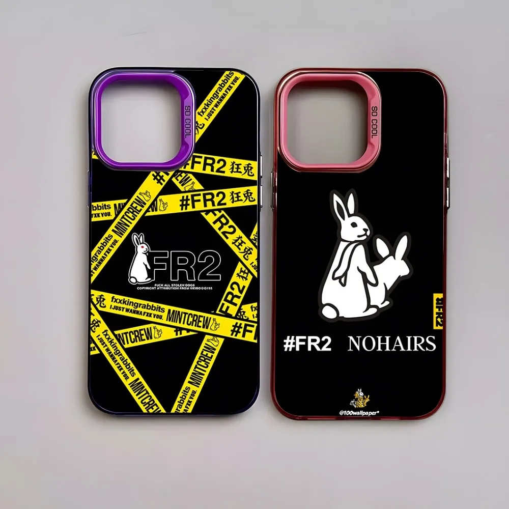 Чехол для телефона Crazy Rabbit FR2 модный брендовый цветной серебристый Модный чехол для телефона IPhone 15 14 13 12 Pro Max 11 пары