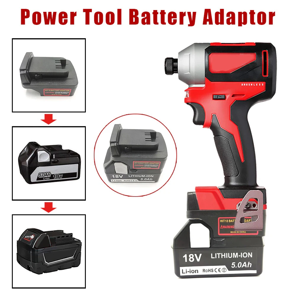 

Battery Adapter Converter for Hitachi/Hikoki 18V Li-Ion Battery Convert to Milwaukee 18V Lithium Batteries Electrical Power Tool