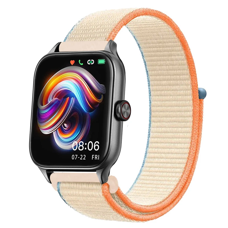 Sport Nylon Loop Bracelet Strap, 22mm or 20mm, Compatible with Popular Smartwatches