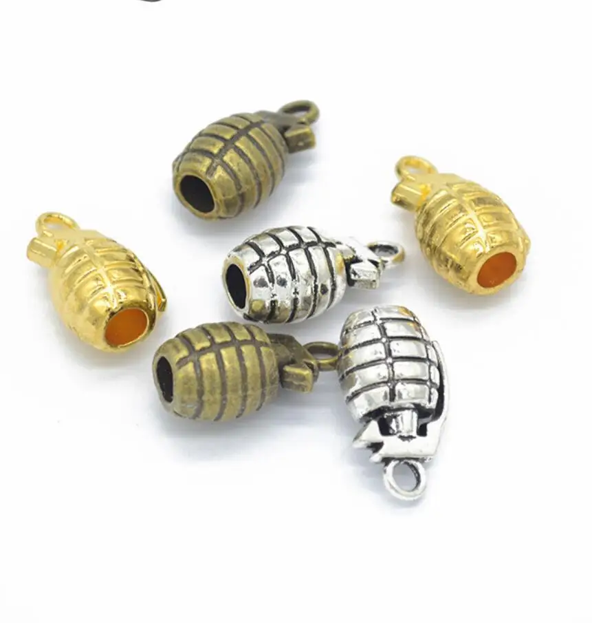 20Pcs 23*13mm Silver Color Hand Grenades Charms Bombs Pendant Making Metal Necklaces Men Gift Jewelry Accessories F0326