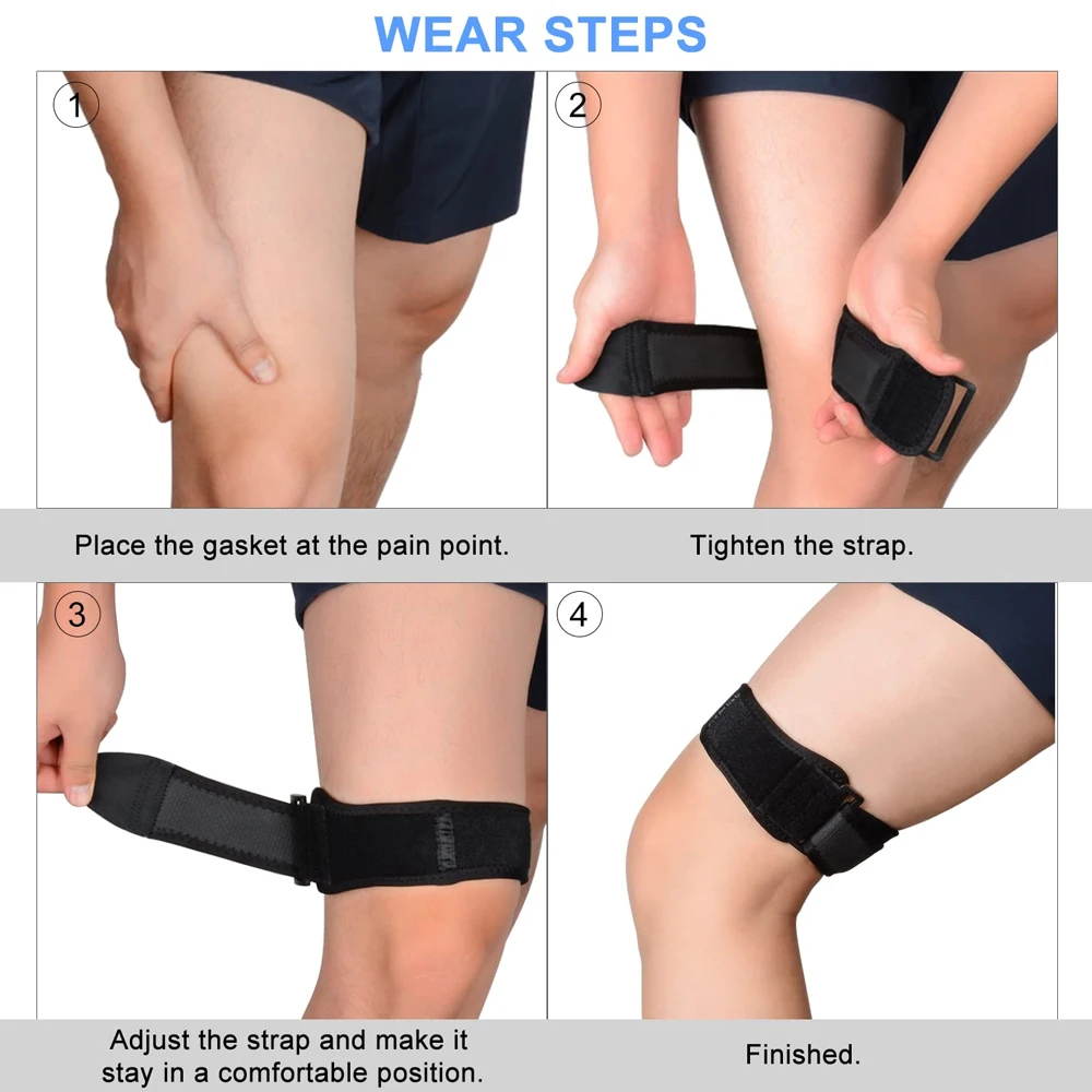 1Pcs IT Band Strap knee support knee wraps Adjustable Iliotibial Knee Thigh Hip & ITB Syndrome Compression Wrap Support Breathable Patellar Tendonitis