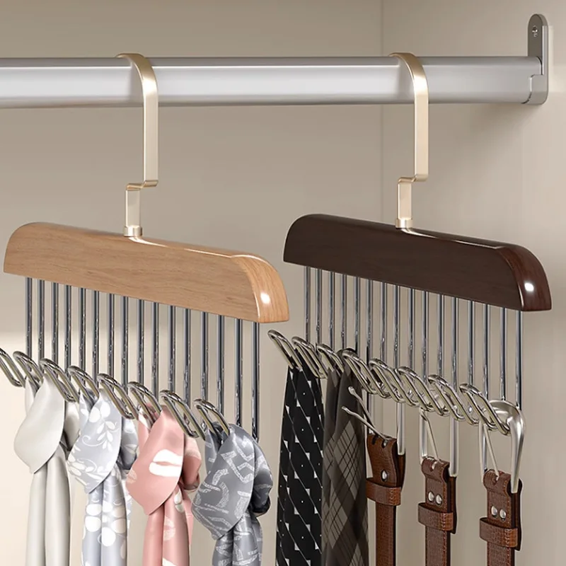 

1Pcs 8 Hooks Wooden Clothes Hanger Underwear Storage Rack Multifunctional Tie Belt Storage Rack Wardrobe Closet Organizing Shelf