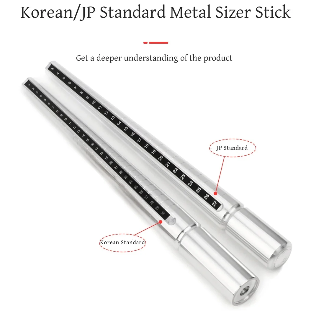 JP/한국 사이즈 휴대용 손가락 링 사이저 측정 스틱 간편 측정 보석 애호가를 위한 완벽한 핏