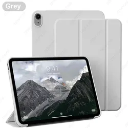 Enhanced Trifold Stand Case with Auto Wake/Sleep and Soft TPU Back (Grey)