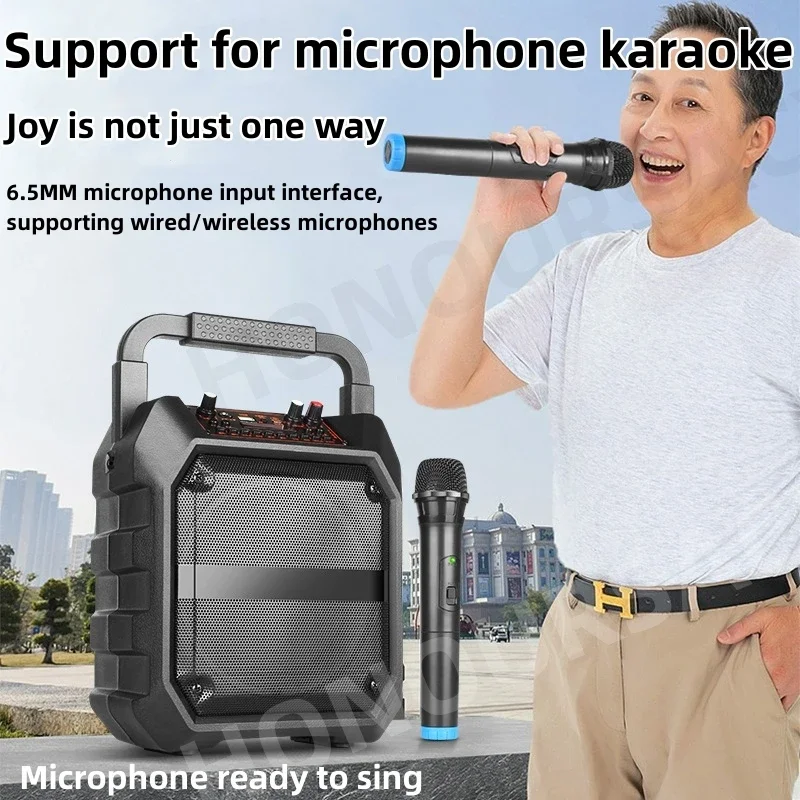 

Портативная Bluetooth-колонка, высокомощный портативный микрофон для караоке и дома, 80 Вт