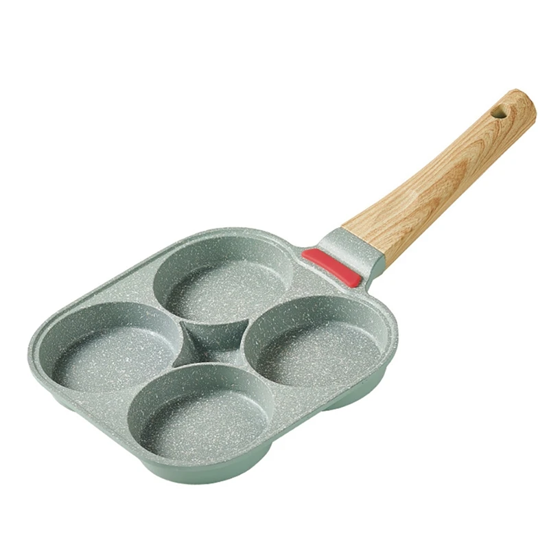 4 Hole Egg Frying Pan With Temperature Control Nonstick Burger Eggs Ham Pancake Maker Household