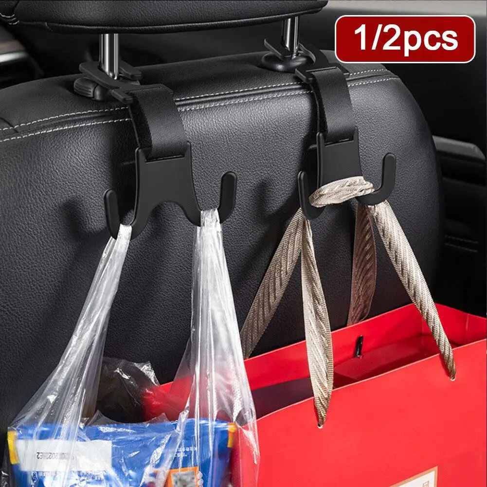 

1/2Pcs Universal Car Seat Headrest Hook Umbrella Handbag Storage Fastener Car Interior Electric Vehicle Handlebars Accessories