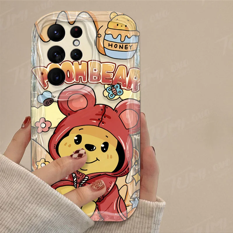 thumbnail image 1 of Disney-funda de silicona transparente para móvil, carcasa con diseño 3D de pato Donald y Daisy para Samsung Galaxy S24 Ultra S23 S22 Plus S21 S20 FE A25 A55 A35 5g, 1 of 5