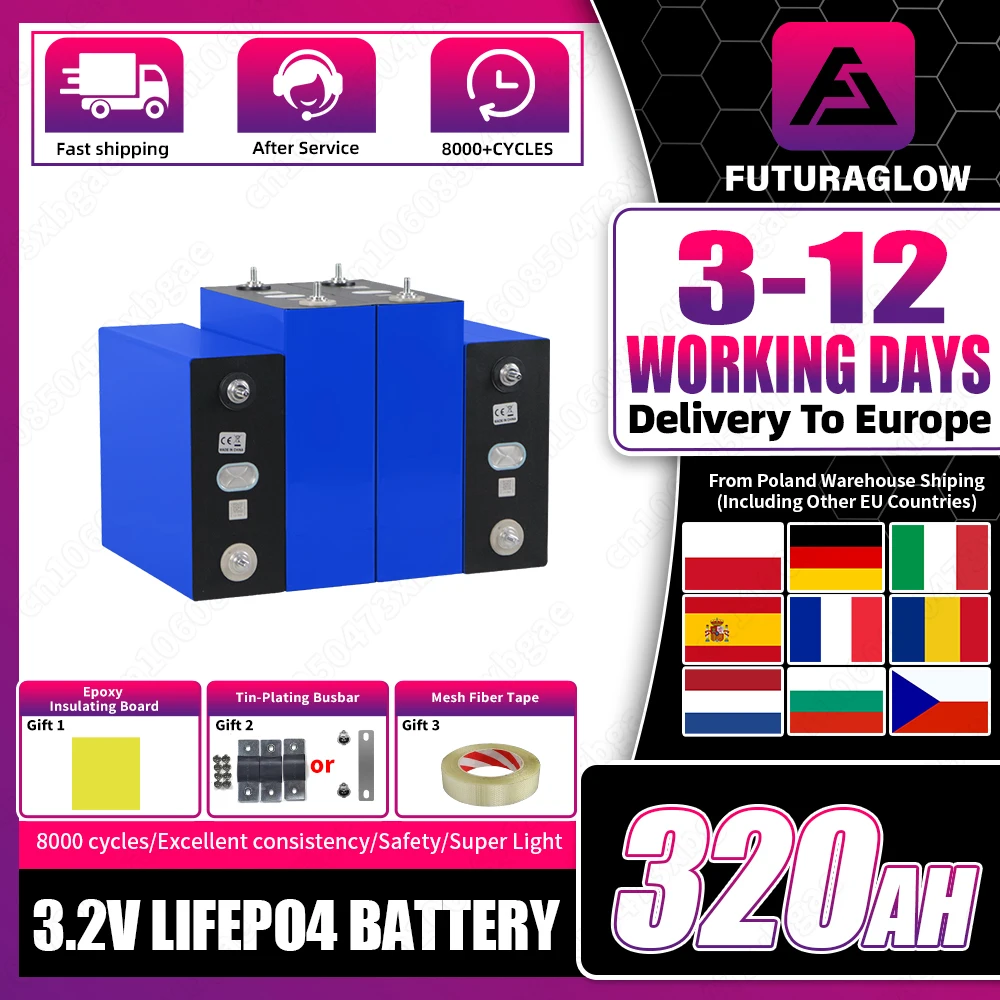 EUGradeA320AHLifepo4Battery8000+Cycles3.2VNewLithiumIronPhosphateRechargeableCellDIY12V48VForRVCampingSolar-AliExpress44