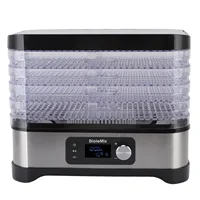 Food Drying Machine 5 Tray Food Dehydrator Stainless Steel Adjustable Temperature Settings EU Plug 220V BPA for Home for 1