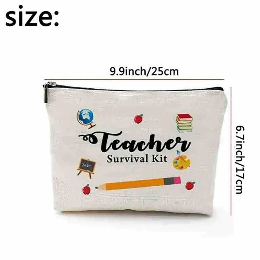 Teacher Survival Kit,Teacher Appreciation Gift, Graduation Gifts for Teachers, Waterproof Makeup Bag, High School makeup bags 6