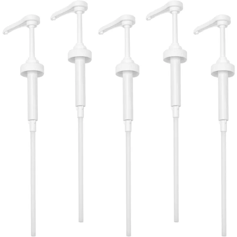 Plastic Dispensing Pumps 5 Pcs Pump Bottle Dispenser Gallon Pump Dispenser Leak Proof for Syrup