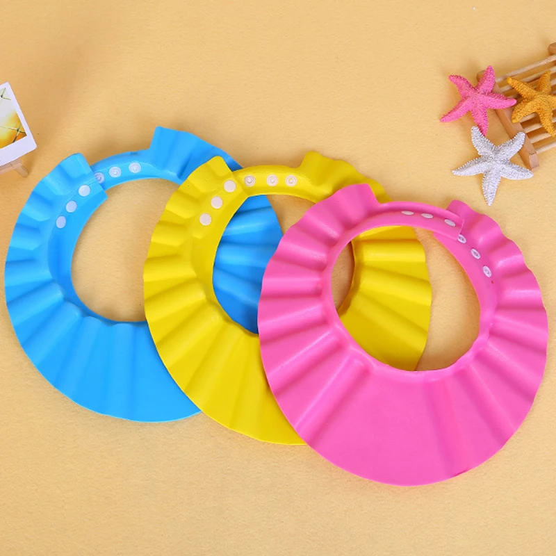 Baby Shower Soft Cap Waterproof Belt Adjustable Shampoo Cap Bath Protective Air Multi-Purpose Suitable Hood hair wash hat shampoo shower cap hair wash shield bath tool