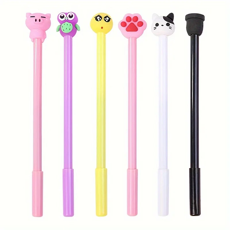 50 Creative Cute Cartoon Neutral Pen Black 0.5 Needle Water Pen Student Stationery Award Pen (Random Style) 4
