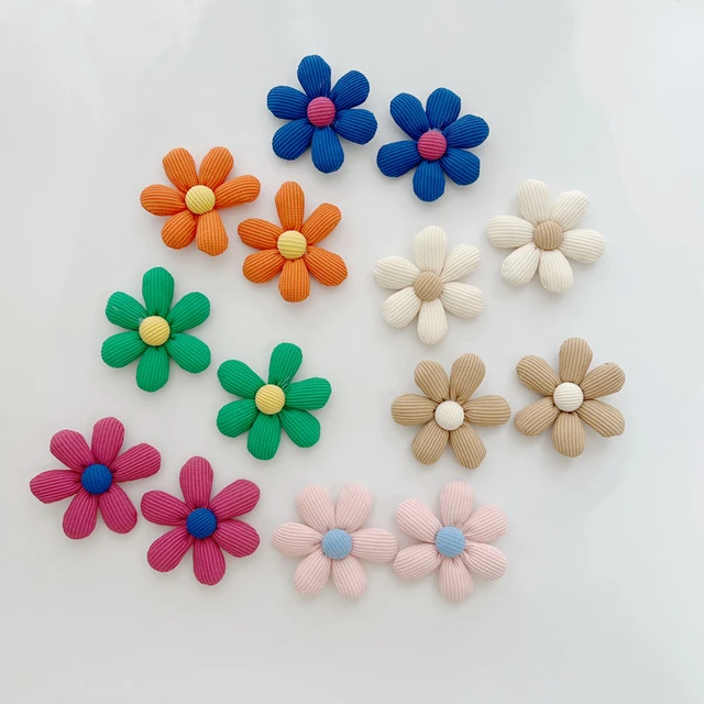 DIY Handmade Colorful Flower Padded Patches, Appliques for Clothes, Sewing  Supplies, Hair Decoration, 5 PCs/Lot