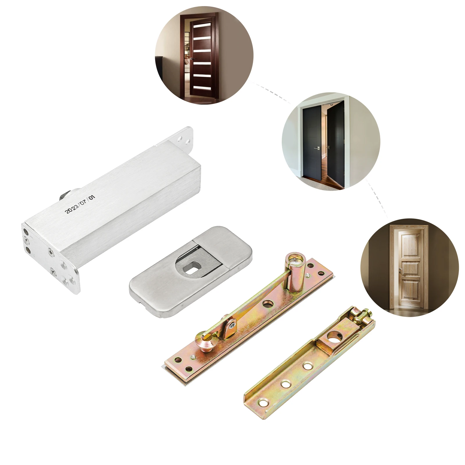 Door Closer Safety Invisible Self Closing Door Hinges Stainless Steel Hidden Pivot Hinge for Home Office Wood & Metal Doors
