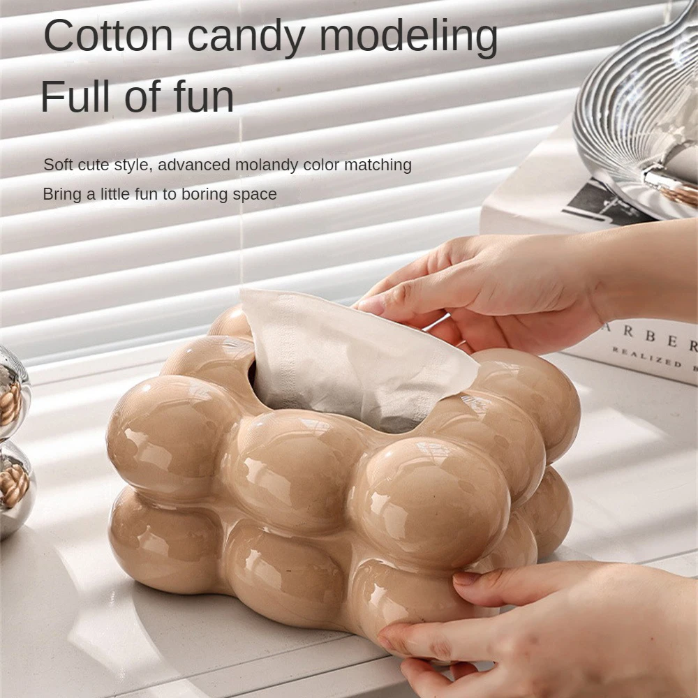 Tissue Container 19.5x15x10cm Light Luxury 2023 High-end Poly Long Eith Living Room Decoration Tissue Holder Ceramic Tissue Box 5