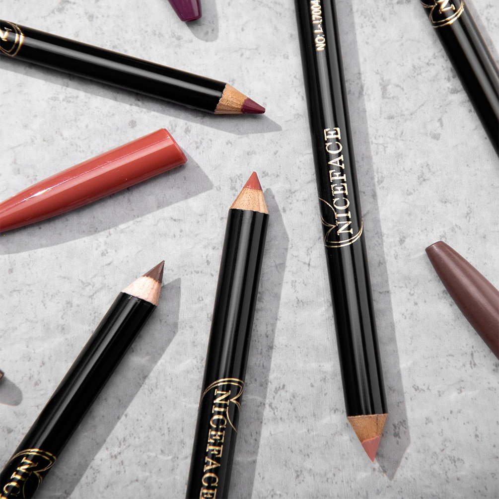 12 Colors Cosmetic Lipstick Pen Matte Long Lasting Pigments Waterproof Lady Charming Lip Liner Contour Makeup Lipstick Tool