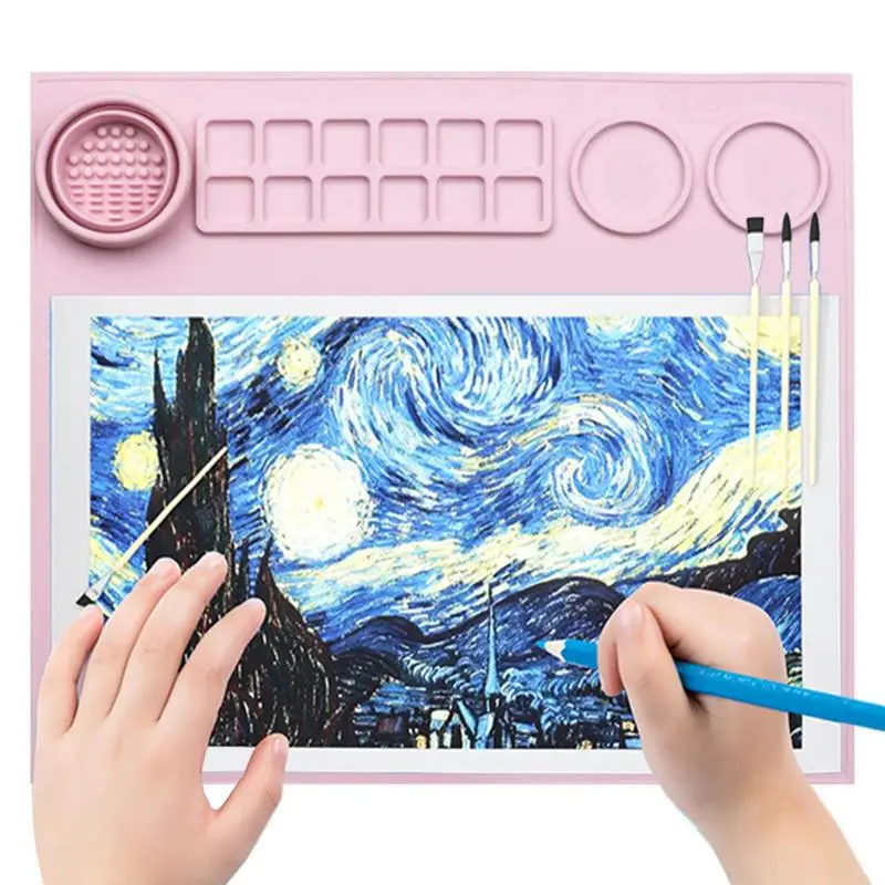 Multifunctional Silicone Painting Mat Palette Kids Graffiti