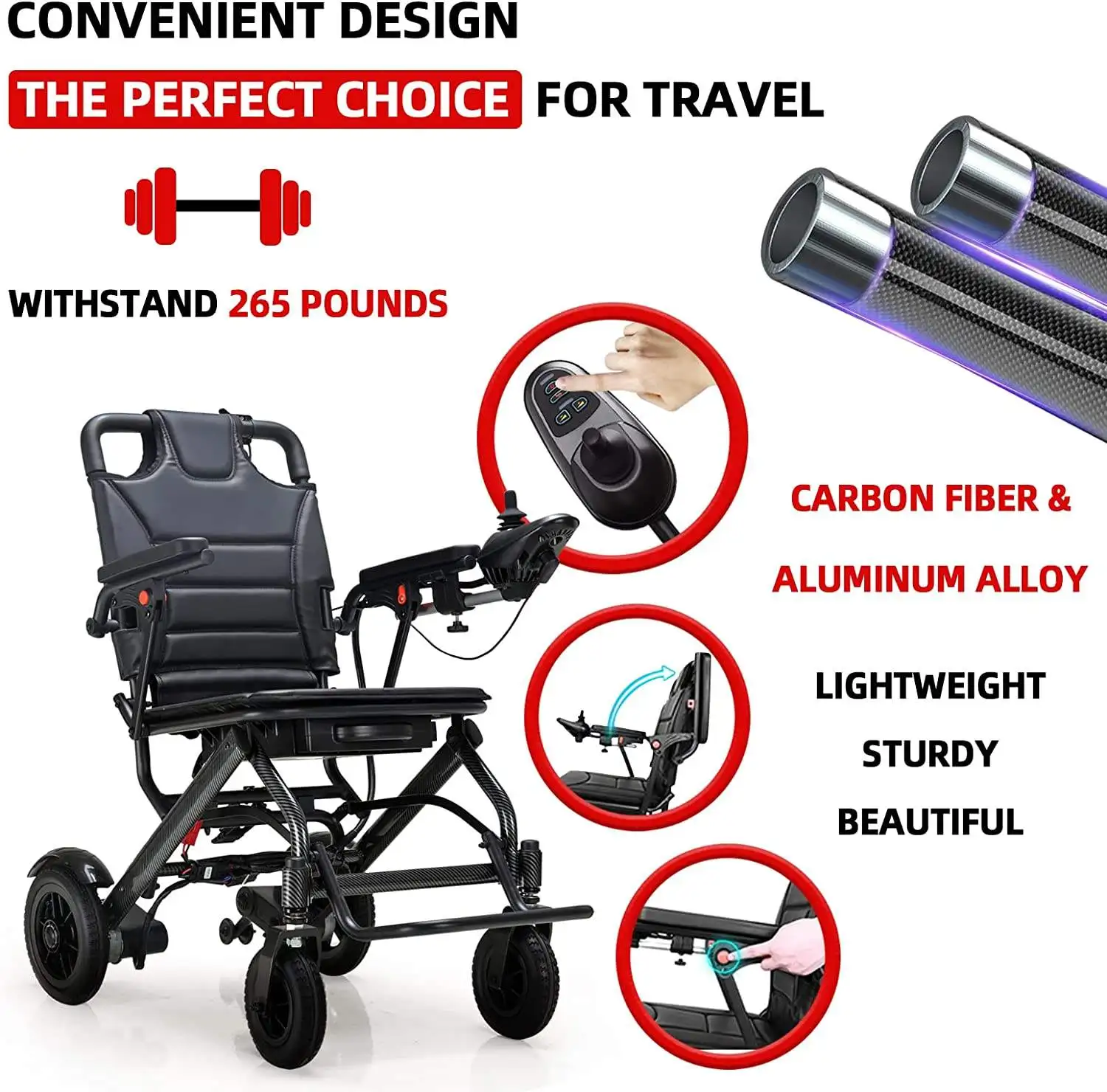 Electric Power wheelchair,Lightweight Foldable Powered Folding Carry Wheelchair Folding economy wheelchair For Disabled And Eld