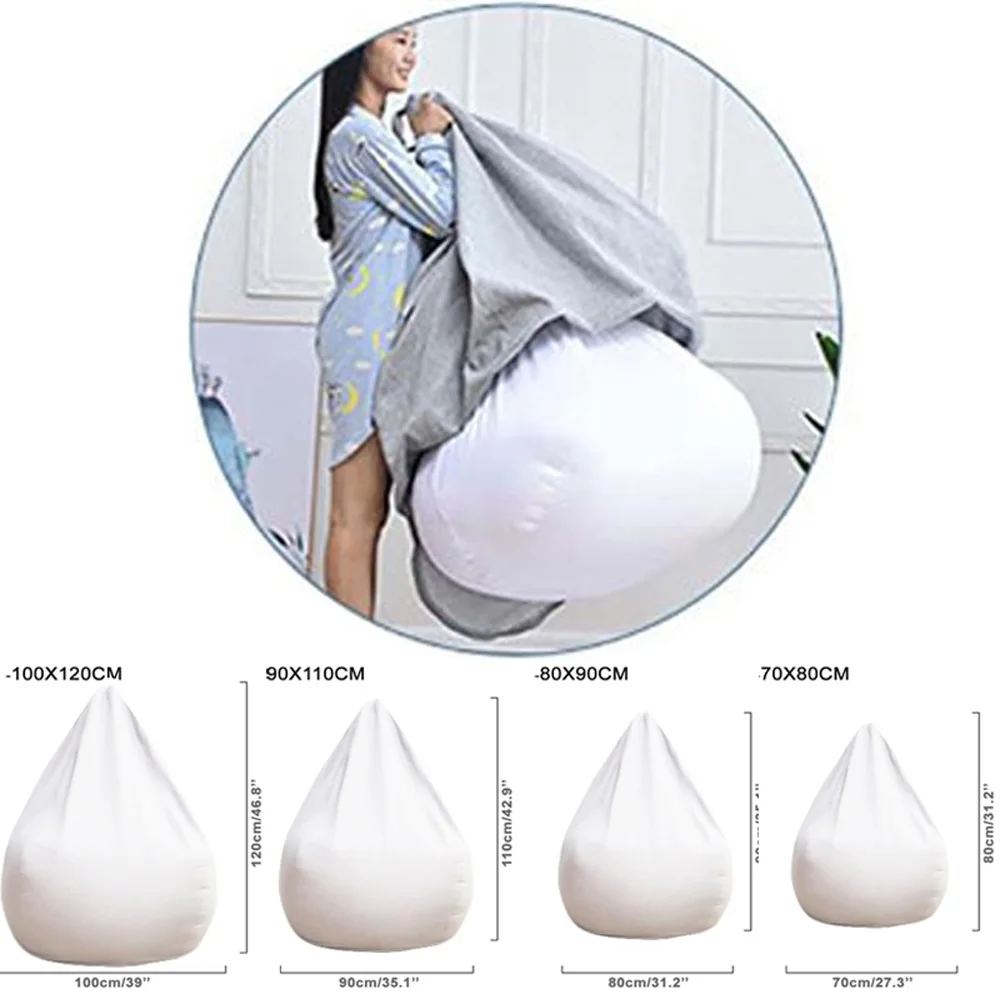 Bean Bag Sofa Insert Core 150-240L without Filling Polystyrene Foam EPS Ball Beanbag Filler Big Inner Stuffing Wash Bag Zipper