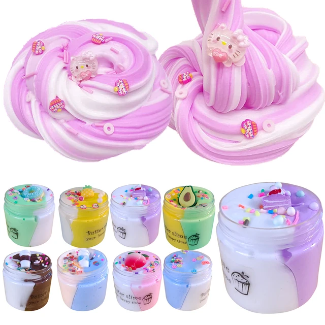 12 Pack Cloud Slime Kit, DIY Stress Relief Toy Cake Slime with Cute Slime  Charms