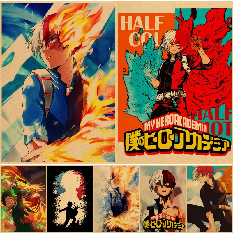 MY HERO Academia Shouto Todoroki Pinturas penduradas Tela do pôster de  rolagem de anime, pinturas penduradas decoração de parede decoração de tela  à prova d'água Personagens