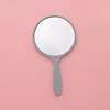 1PC Handheld Makeup Mirror Round Makeup Vanity Mirror with Handle Hand  Compact Mirror Cosmetic  for Women 2