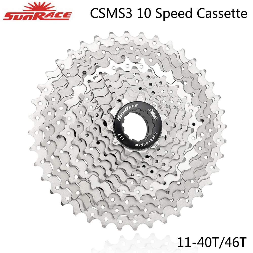 

Sunrace CSMS3 10 Speed 11-40T Cassette Sprocket MTB Bike Silvery Freewheel for Mountain Bike Original Bicycle Parts