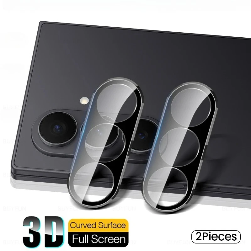 Premium Samsung ZFold7 Case with 9H Curved Camera Protectors - 3D Arc Tempered Glass Lens Cap