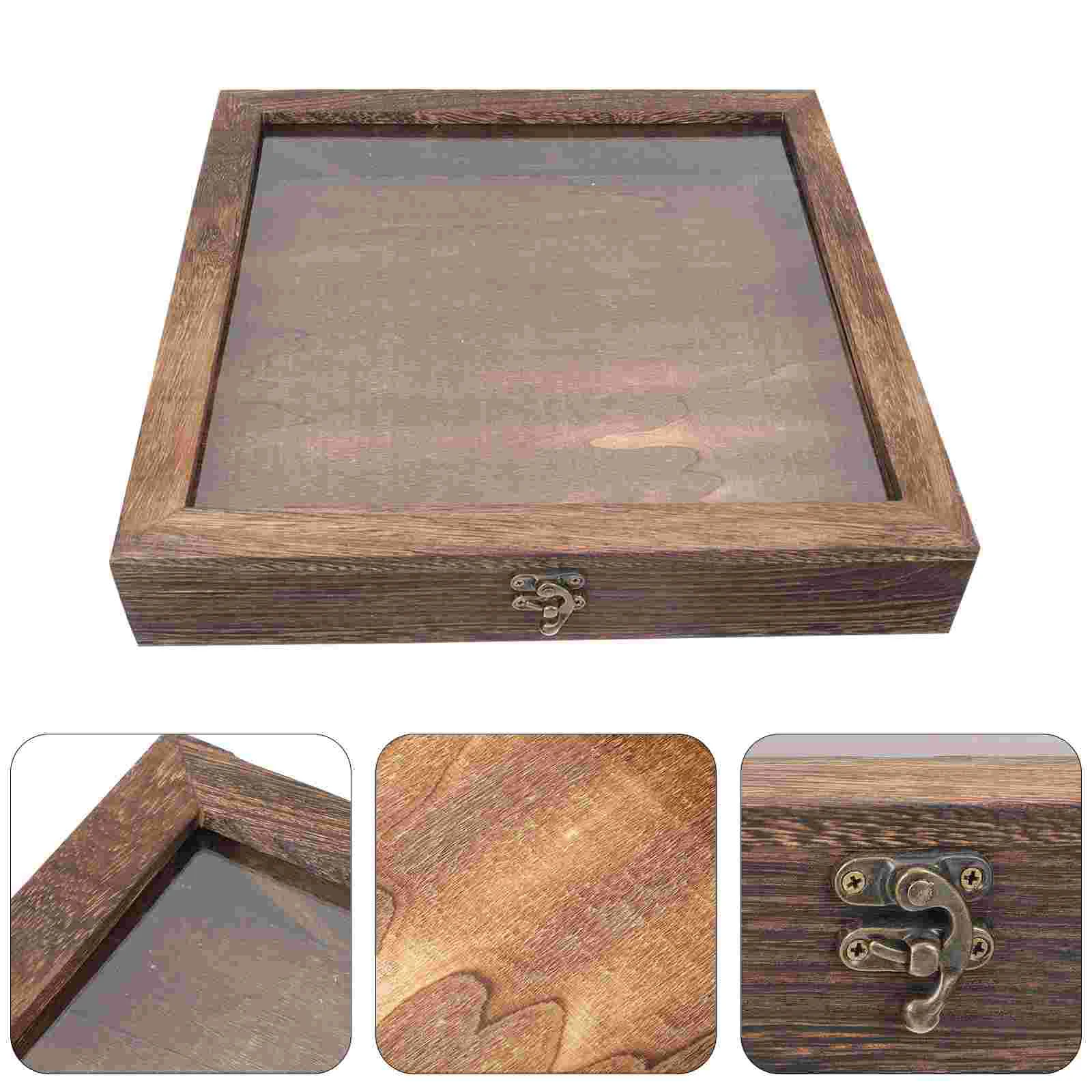 

Glass Cover Insect Specimen Box Photo Frame Containers Wood Shadowbox Display Case