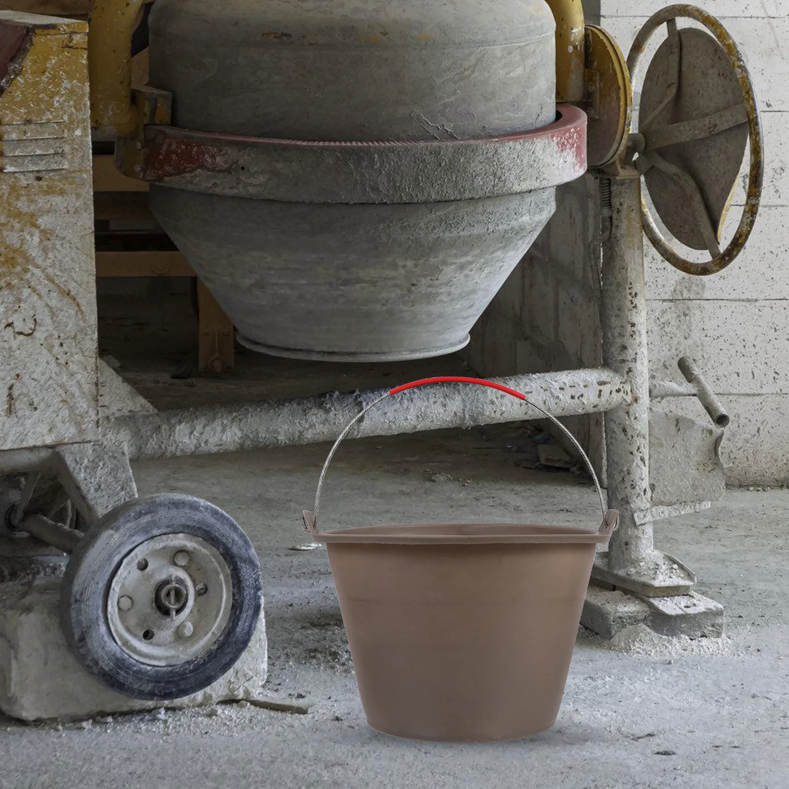Thickened Plastic Bucket 20L Heavy Duty Cement Sand Concrete Carrier with Handle Portable Construction Site Utility Pail