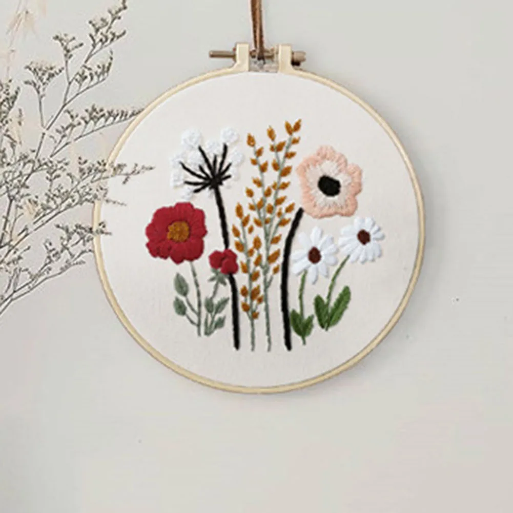 

Embroidery Practice Kit with European Patterns Instructions Ideal for Beginners Practice Space and Exquisite Floral Designs
