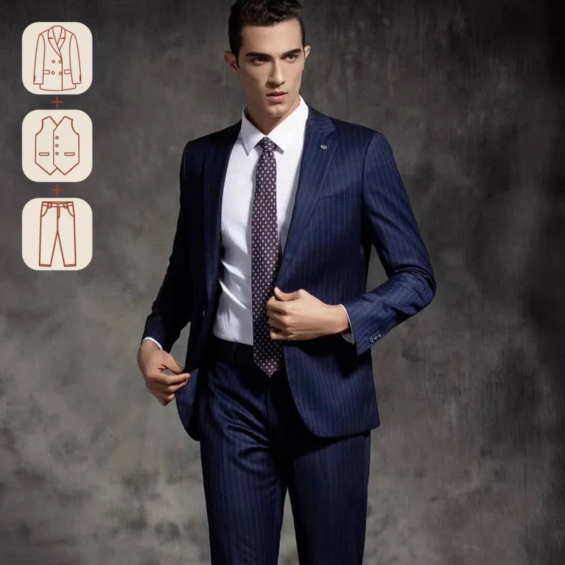 Customized-Sizes-Premium-Suit-British-Striped-for-Men-s-Business-Formal ...
