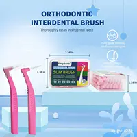 Kingubznis 20 pièces brosse interdentaire pour l'orthodontie dentaire propre entre les outils de nettoyage des dents Mini brosse douce avec couvercle anti-poussière 6