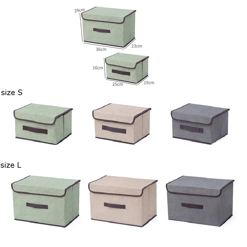 WBBOOMING 2 Size Fold Non-woven Fabric Storage Box Home Supplies Clothing Underwear Sock And Kid Toy Storage Organizer Cosmetics 6