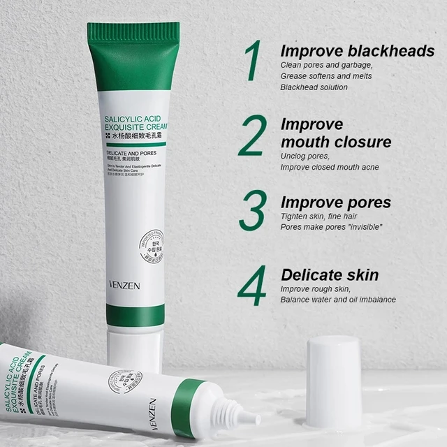 Szalicilsav Krém Pórusok Finomítása A Pattanások Javítása Javítják Feketék Fehérítő Krémolaj -Ellenőrzését Essence Bőrápolási Emulziók 20 Ml - Image 4