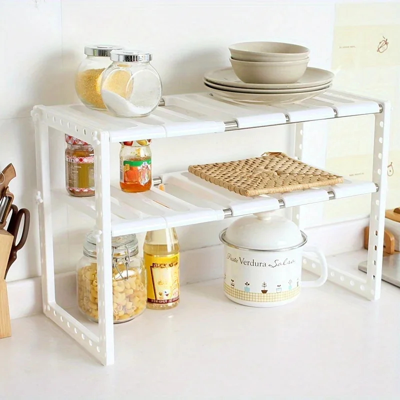 Shelf Under The Sink Flexible Layered Rack Cabinet Organizer Sundries Telescopic Holder Countertop Multifunctional Storage Rack 5