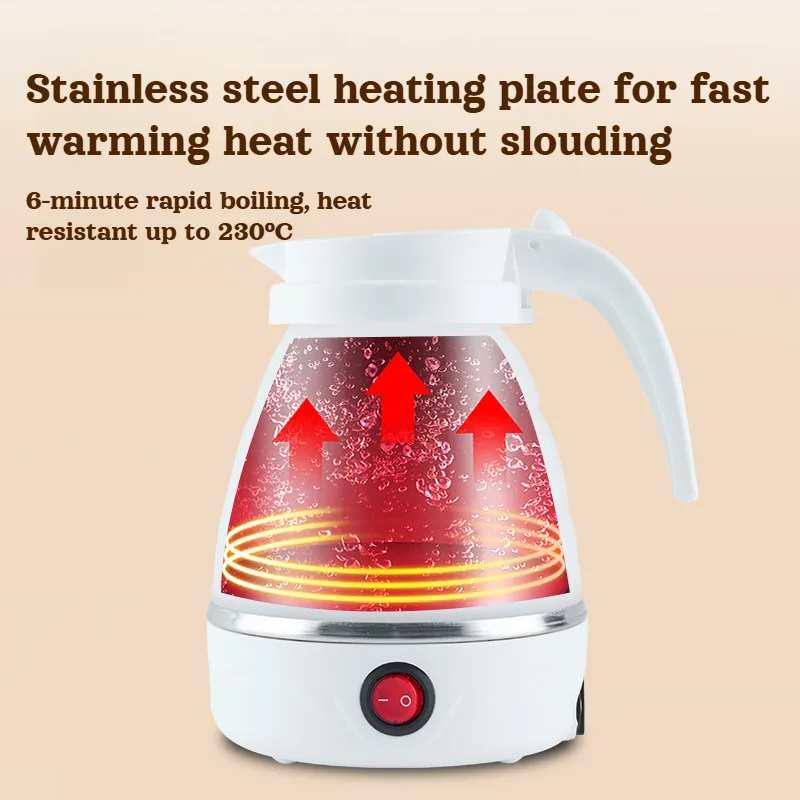 Mini Collapsible Kettle Silicone 304 Stainless Steel Electric Kettle Portable Outdoor Travel Kettle Retractable Electric Kettle 4