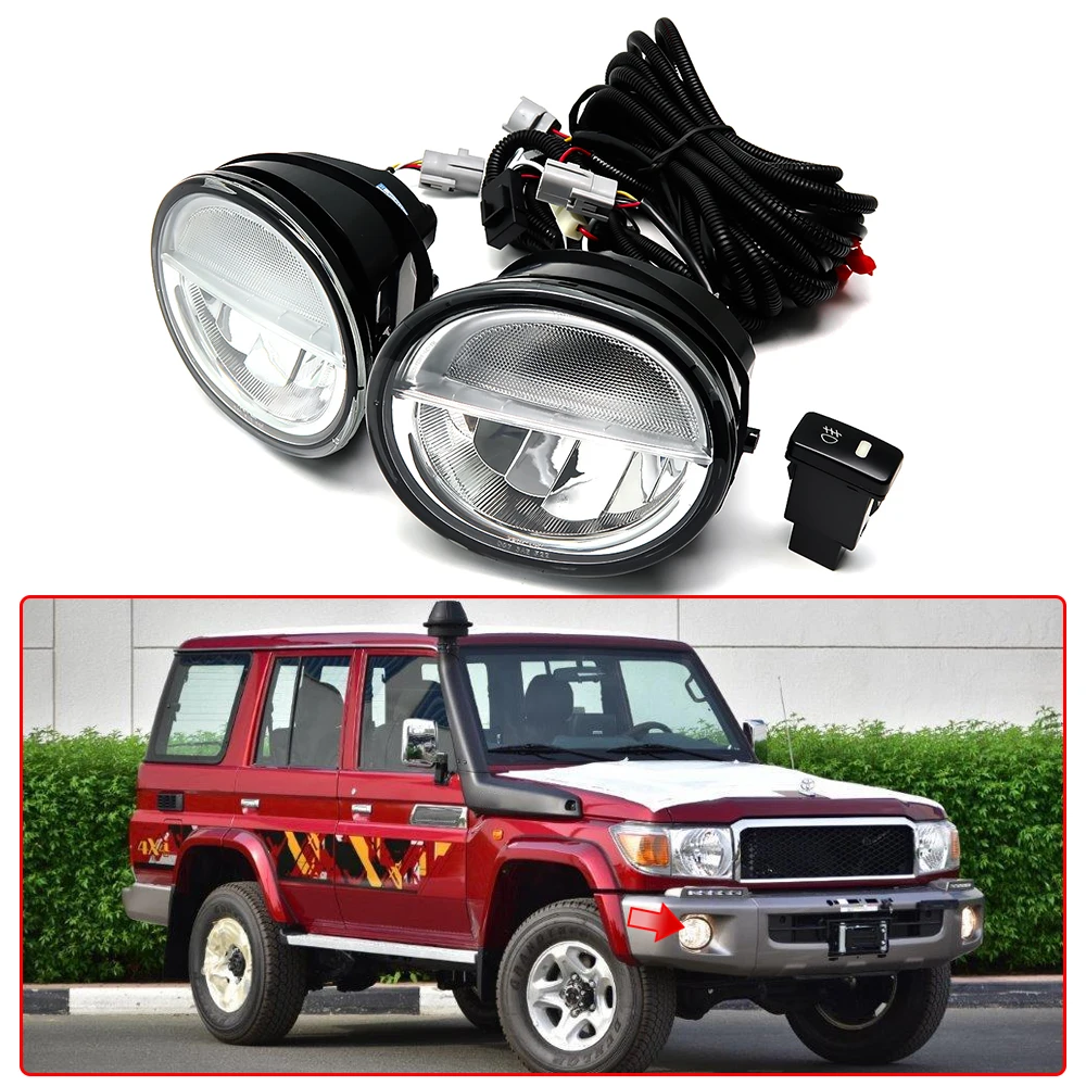 

Передний бампер для дневных ходовых огней, противотуманная фара для Toyota Land Cruiser J70 LC70 LC71 LC76 LC78 LC79 FJ70 FJ71 FJ76 J79, аксессуары