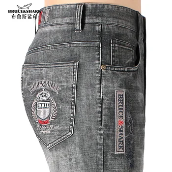 2023 Men's Jeans Thin Stretch Cotton Bruce&Shark korean Summer Clothes Straight cowboy pants for men luxury bands Big Size 40