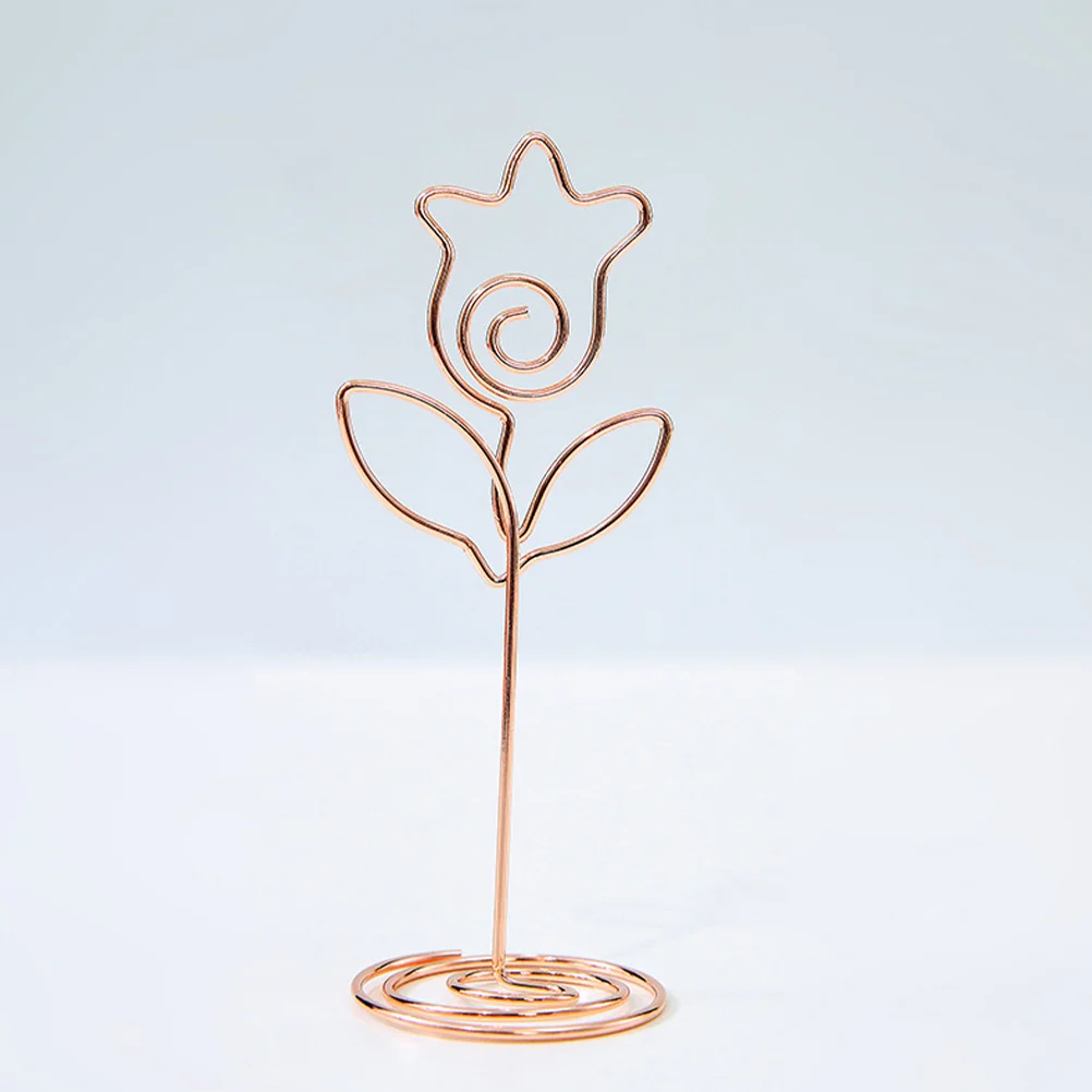 6 Pcs Tulip Message Box Table Number Holder Photo Holders Place Card Clip Stand Picture for Tables Sign Wedding Decorations