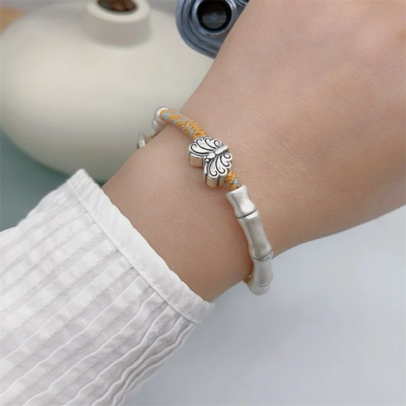 

Браслет из стерлингового серебра S925 для женщин, девушек и мужчин, для мальчиков, оригинальный ручной подарок для влюбленных в ретро стиле, модные ювелирные изделия