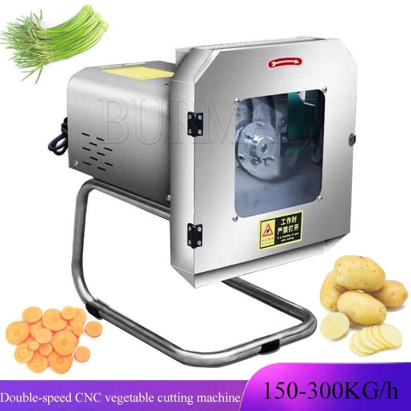 

Desktop Small Double Speed CNC Vegetable Cutting Machine Potatoes Lotus Roots Cafeteria Restaurant Slicing Machine