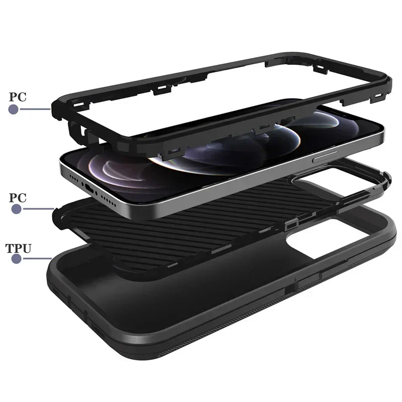 3-in-1 High-Quality Defender Series Protective Case with Clip