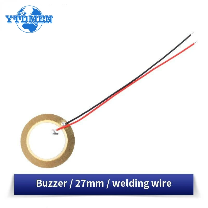 Buzzer Piezoelectric Piezo Ceramic Wafer Plate Piezo Element Diameter 12MM 15MM 18MM 20MM 27MM 35MM 50MM with Wire 5/10/20PCS piezo buzzer