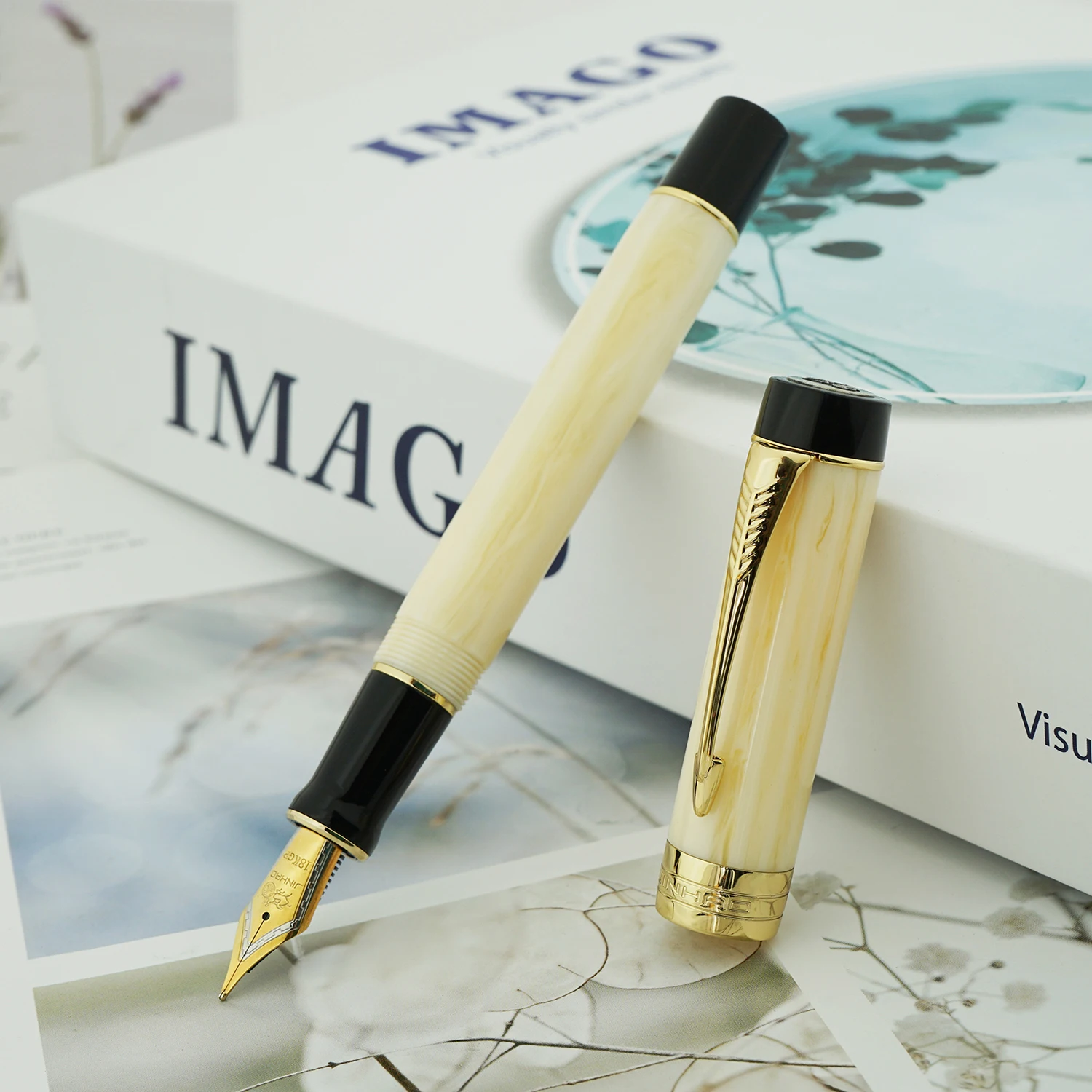 Jinhao 100 Centennial белая каучуковая Авторучка со стрелкой зажим EF/F/M/фотография с