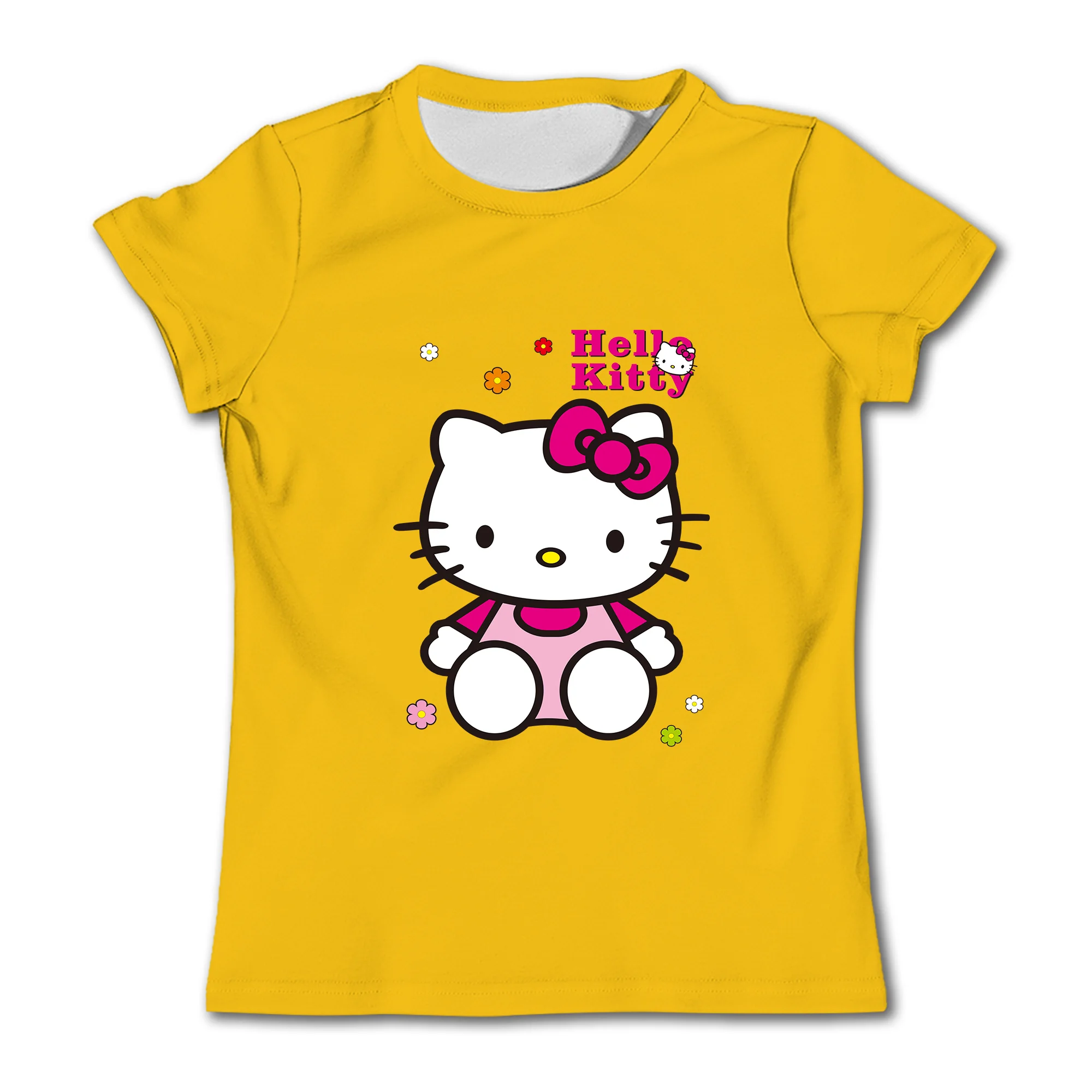 Hello Kitty Children's Pure Cotton Printed Boys and Girls Top T-shirt Short sleeved Pure Cotton Printed T-shirt Short sleeved 4