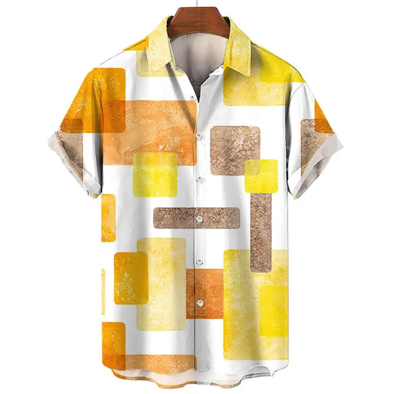 thumbnail image 1 of Camisas hawaianas con estampado de frutas a la moda para hombre, camisa informal de manga corta con estampado 3D de talla grande para hombre, camisa hawaiana de playa de verano, 1 of 5