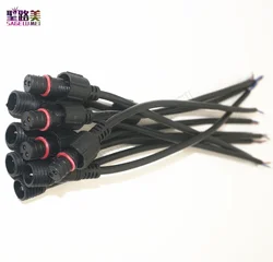 Waterproof IP68 Black LED Connector Cable for Lighting Solutions - Free Shipping (20 pairs)